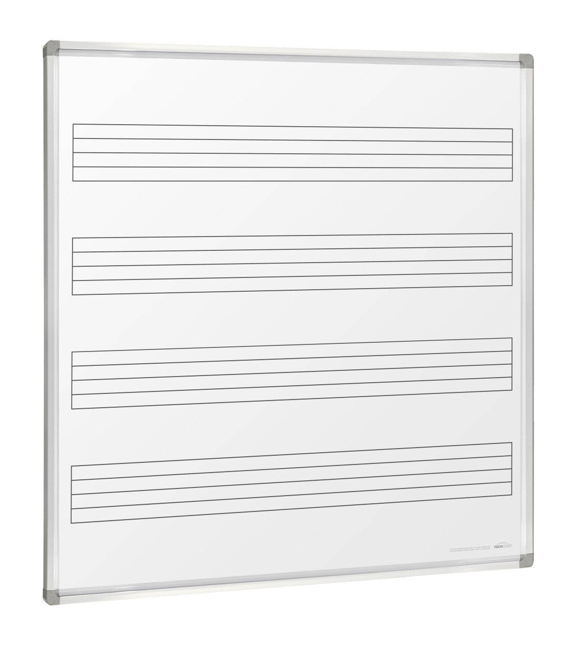 Visionchart Magnetic Porcelain Music Board (1200 x 1200mm) - Wall Mounted