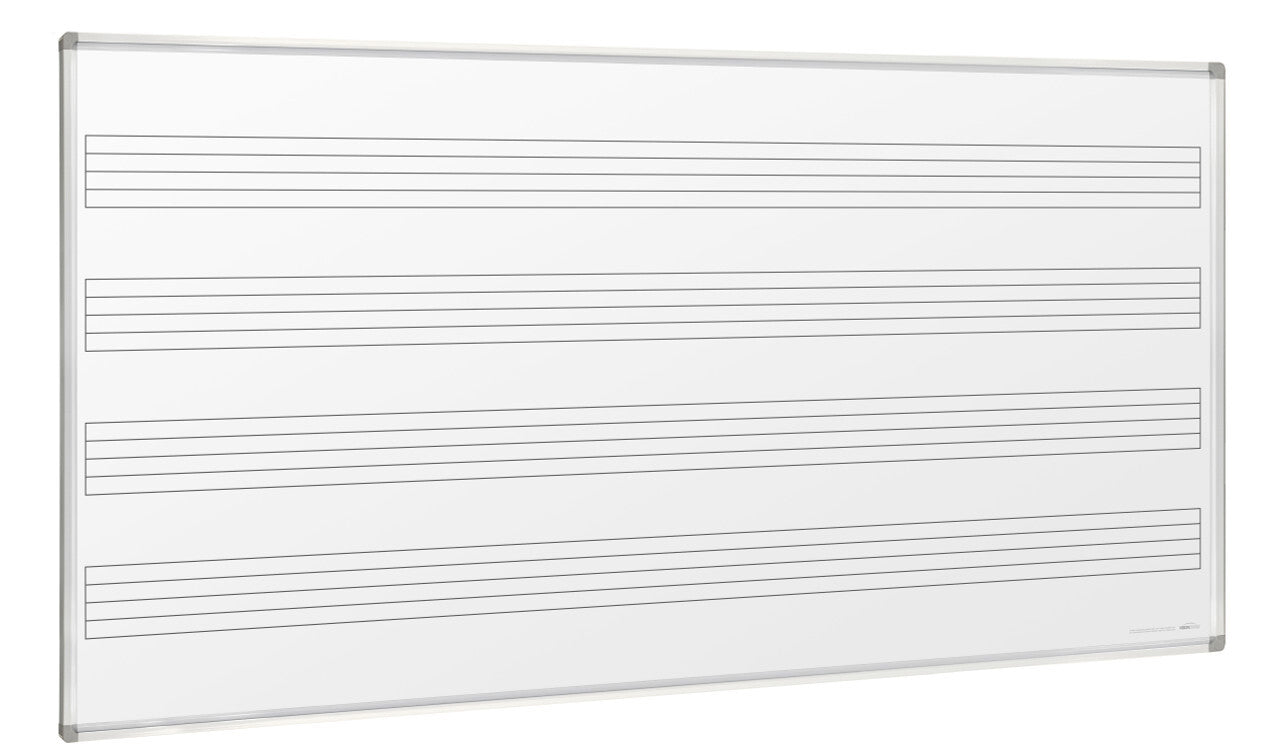 Visionchart Magnetic Porcelain Music Board (2400 x 1200mm) - Wall Mounted