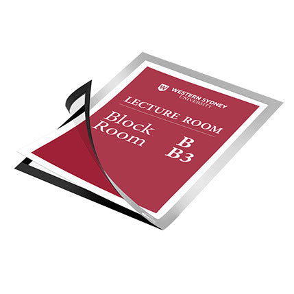 Visionchart A4 Adhesive Sign Display Silver Frame Teacher Superstore