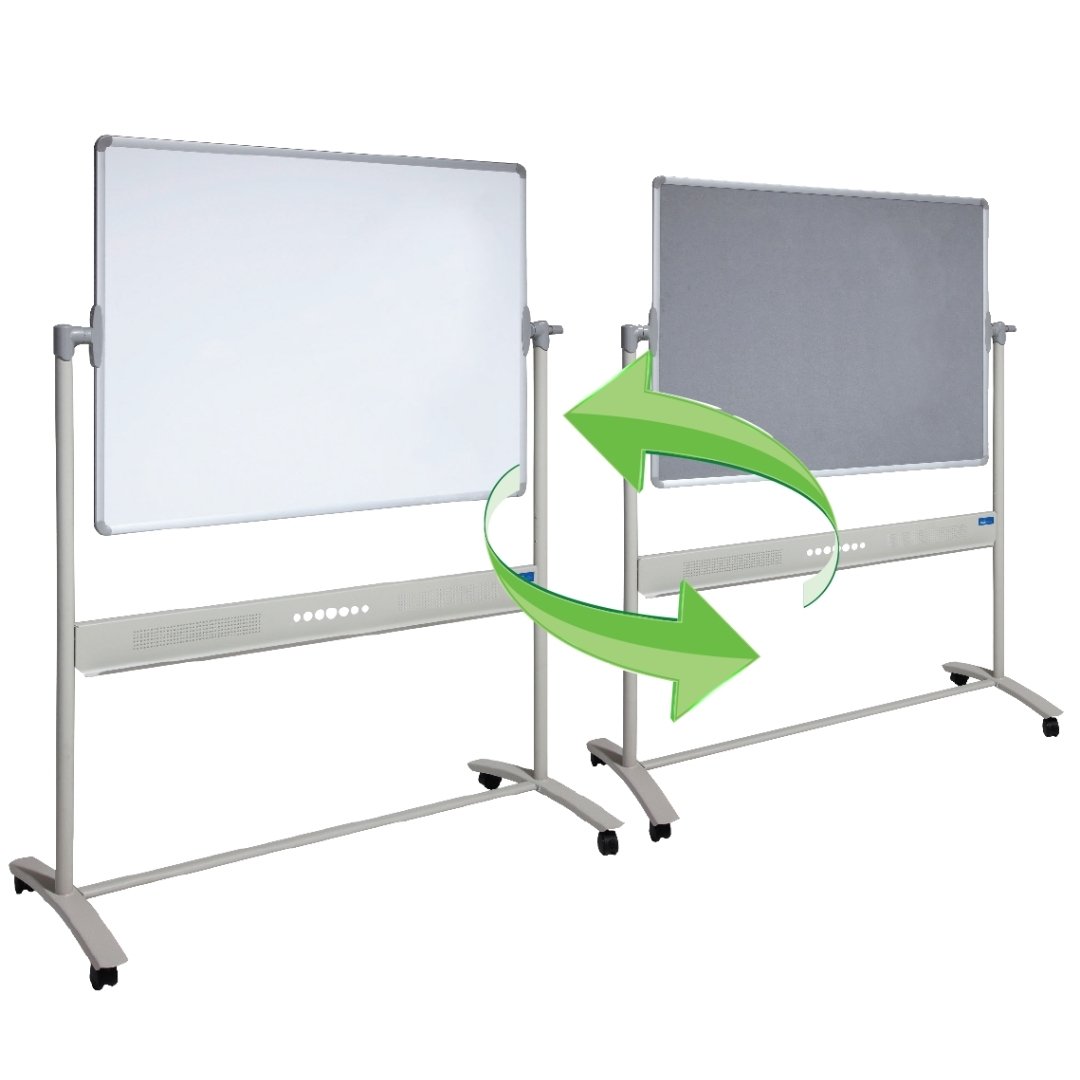 Visionchart DuraWrite Combo Board Whiteboard/Feltboard 1500 x 1200mm Pivot Reverse