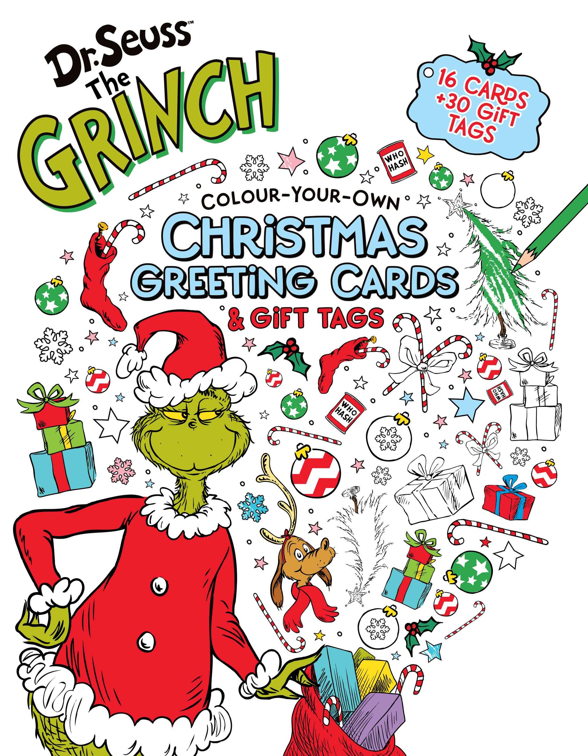 Dr Seuss - Colour Your Own Greeting Cards & Gift Tags Book The Grinch
