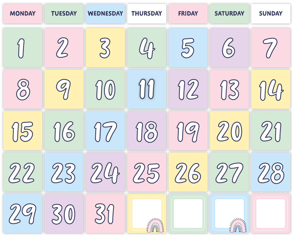 Pastel Crush - Magnetic Calendar Set