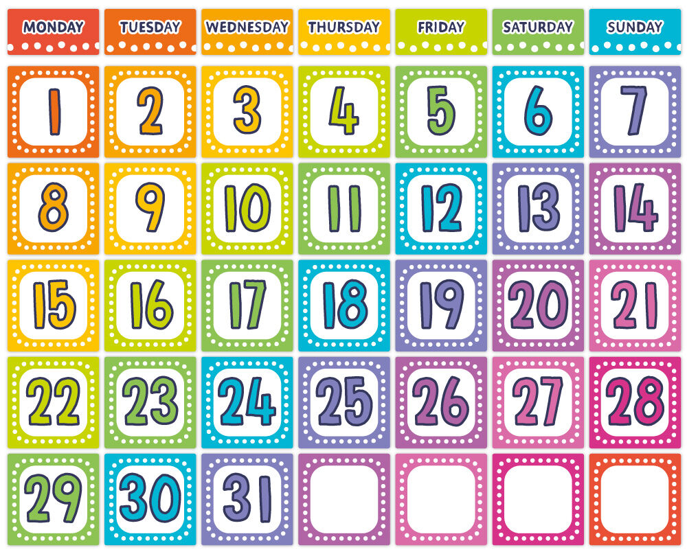 Brilliant Brights - Magnetic Calendar Set