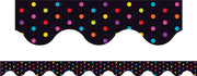 Multicolour Polka Dots (Black) - Magnetic Scalloped Borders (Pack of 12)
