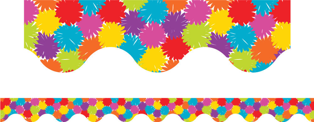 Pom Poms - Magnetic Scalloped Borders (Pack of 12)