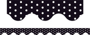 Black Polka Dots - Magnetic Scalloped Borders (Pack of 12)