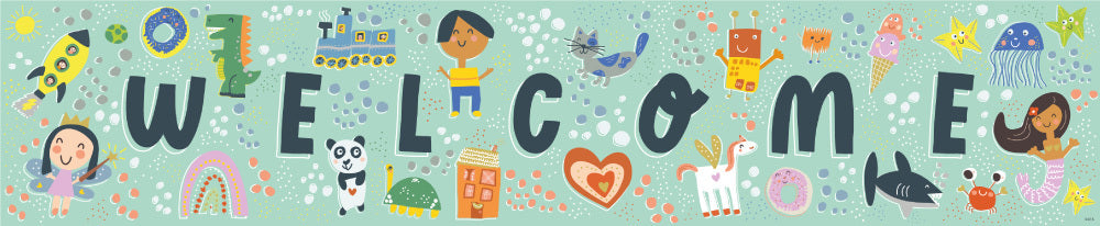 Kid-Drawn Doodles - Welcome Banner