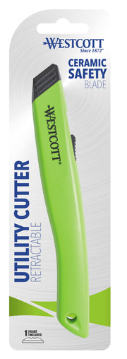 Westcott Cutter - Premium Ceramic Retractable Box Cutter: Green