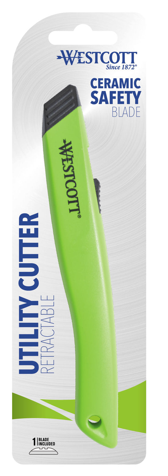 Westcott Cutter - Premium Ceramic Retractable Box Cutter: Green