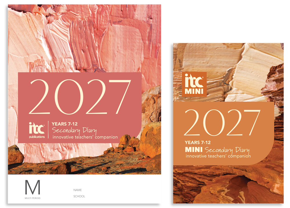 2027 Innovative Teachers' Companion (itc) - Mini Weekly Secondary – Mini and A4 cover size comparison
