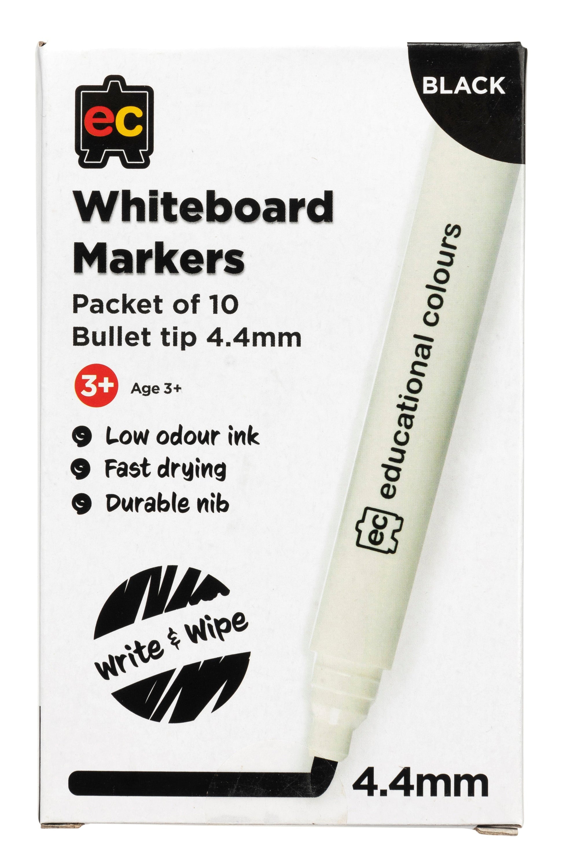 Whiteboard Marker Thick - Black: Pack of 10