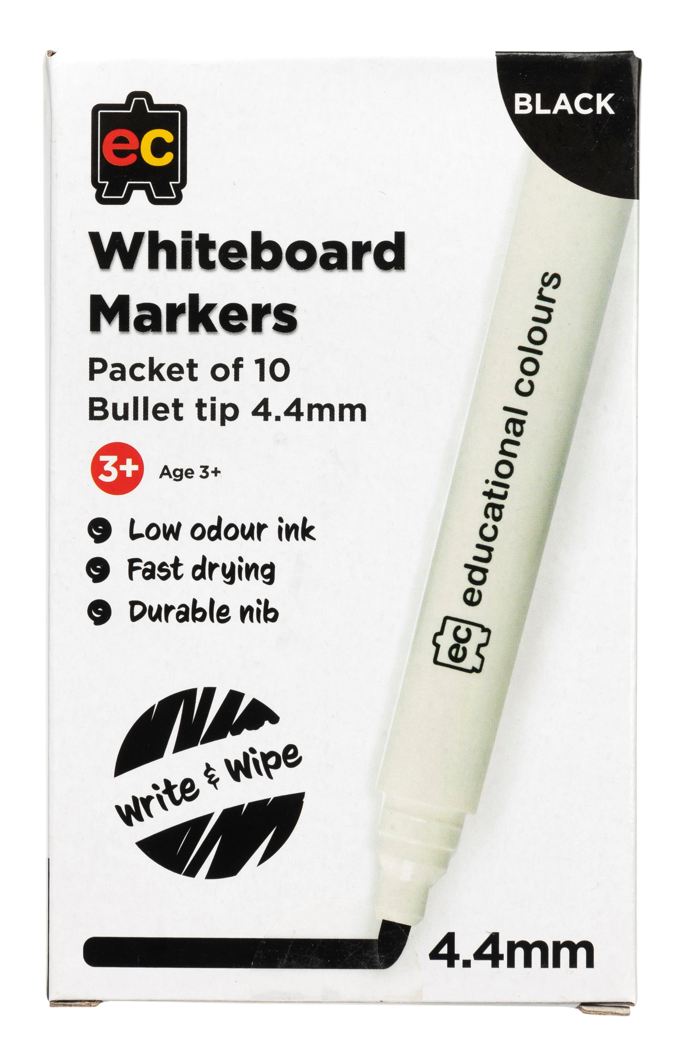Whiteboard Marker Thick - Black: Pack of 10