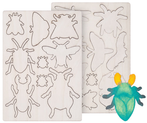 Wooden Shapes Minibeasts - Pack of 38