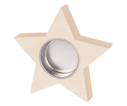 Wooden Tea Light Holder Star - Set of 5