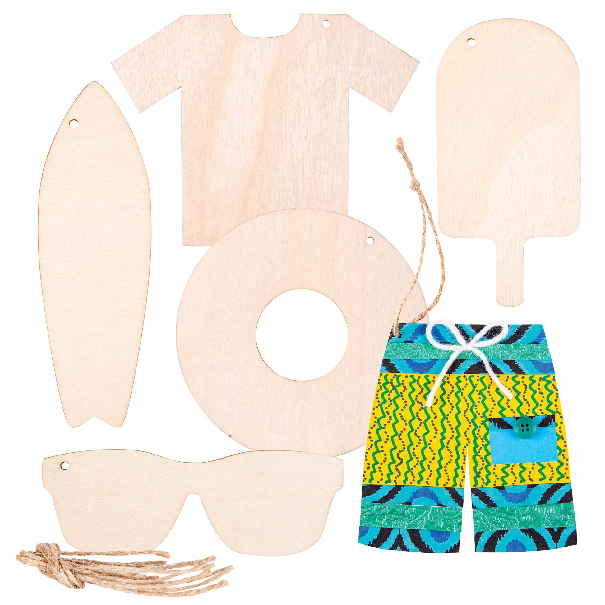 Wooden Australian Summer Shapes Pack of 24