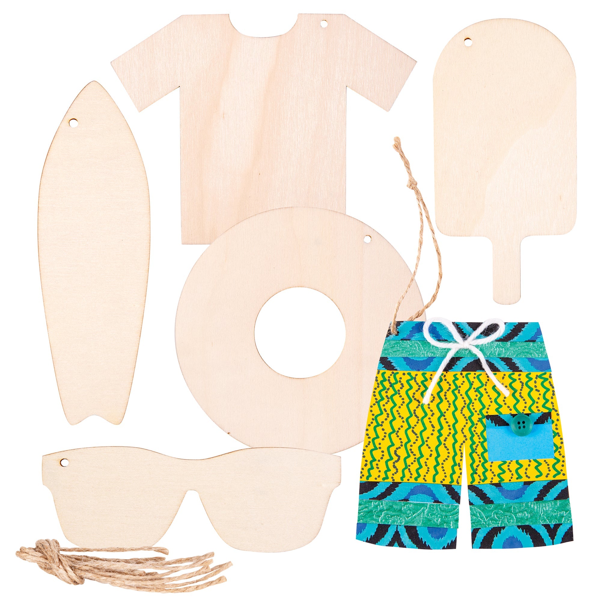Wooden Australian Summer Shapes Pack of 24