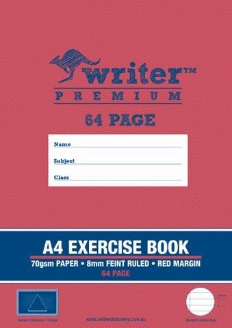 Writer Exercise Book Premium A4 - 8mm Ruled + Margin 64pg: Triangle (Pack of 20)