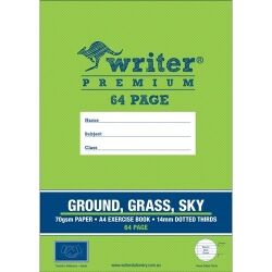 Writer Exercise Book Premium - A4 (64pg) 14mm Dotted-Thirds + Margin: House