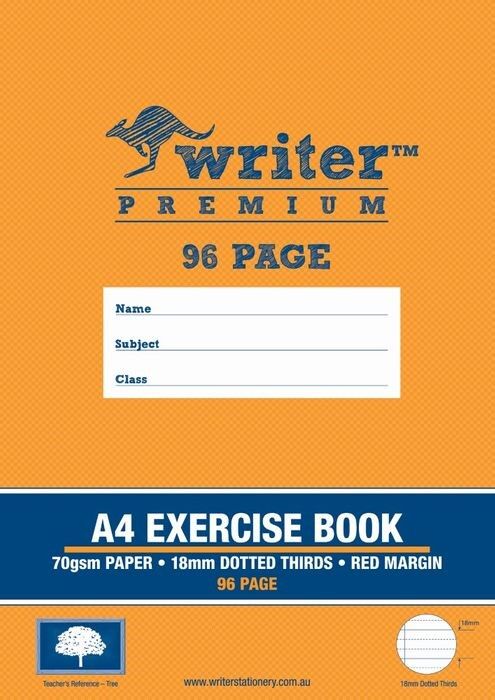 Writer Exercise Book Premium - A4 (96pg) 18mm Dotted-Thirds + Margin: Tree