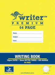 Writer Premium Writing Book - 330x240mm (64pg) 18mm Dotted-Thirds + Margin: Monkey