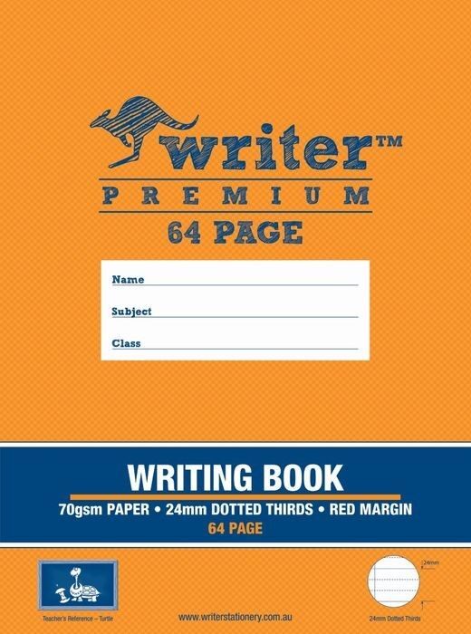 Writer Premium Writing Book - 330x240mm (64pg) 24mm Dotted-Thirds + Margin: Turtles