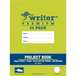 Writer Project Book Premium - 64pg Plain/24mm Dotted Thirds + Margin: Clouds