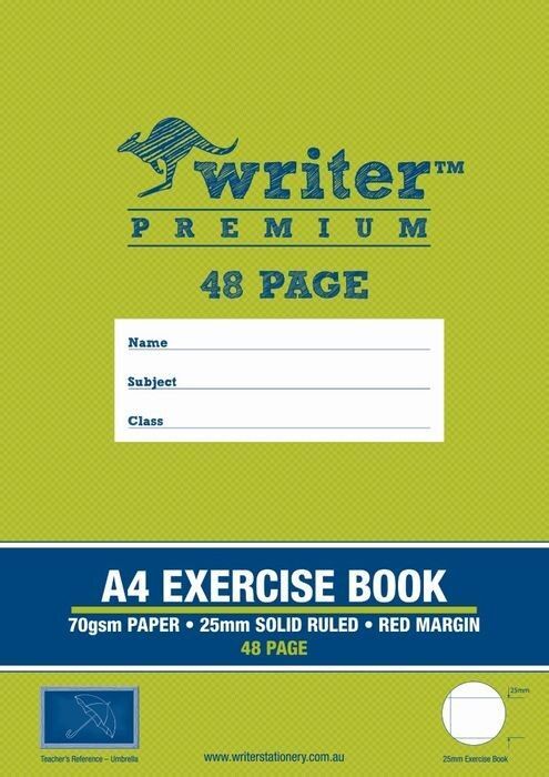 Writer Exercise Book Premium A4 - 25mm Ruled + Margin 48pg: Umbrella (Single)