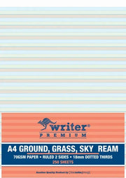 Writer Exam Paper - A4 70gsm 18mm Dotted-Thirds (Portrait): Ground/Grass/Sky (Pack of 250)