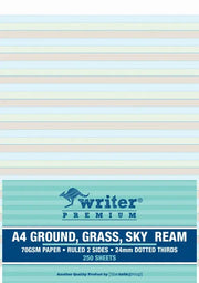 Writer Exam Paper - A4 70gsm 24mm Dotted-Thirds (Portrait): Ground/Grass/Sky (Pack of 250)