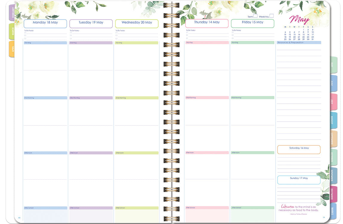 Deluxe Primary 6-Period Weekly Planner 2027 - Acacia - A4, Wiro Bound — Createl 2525D — image 3