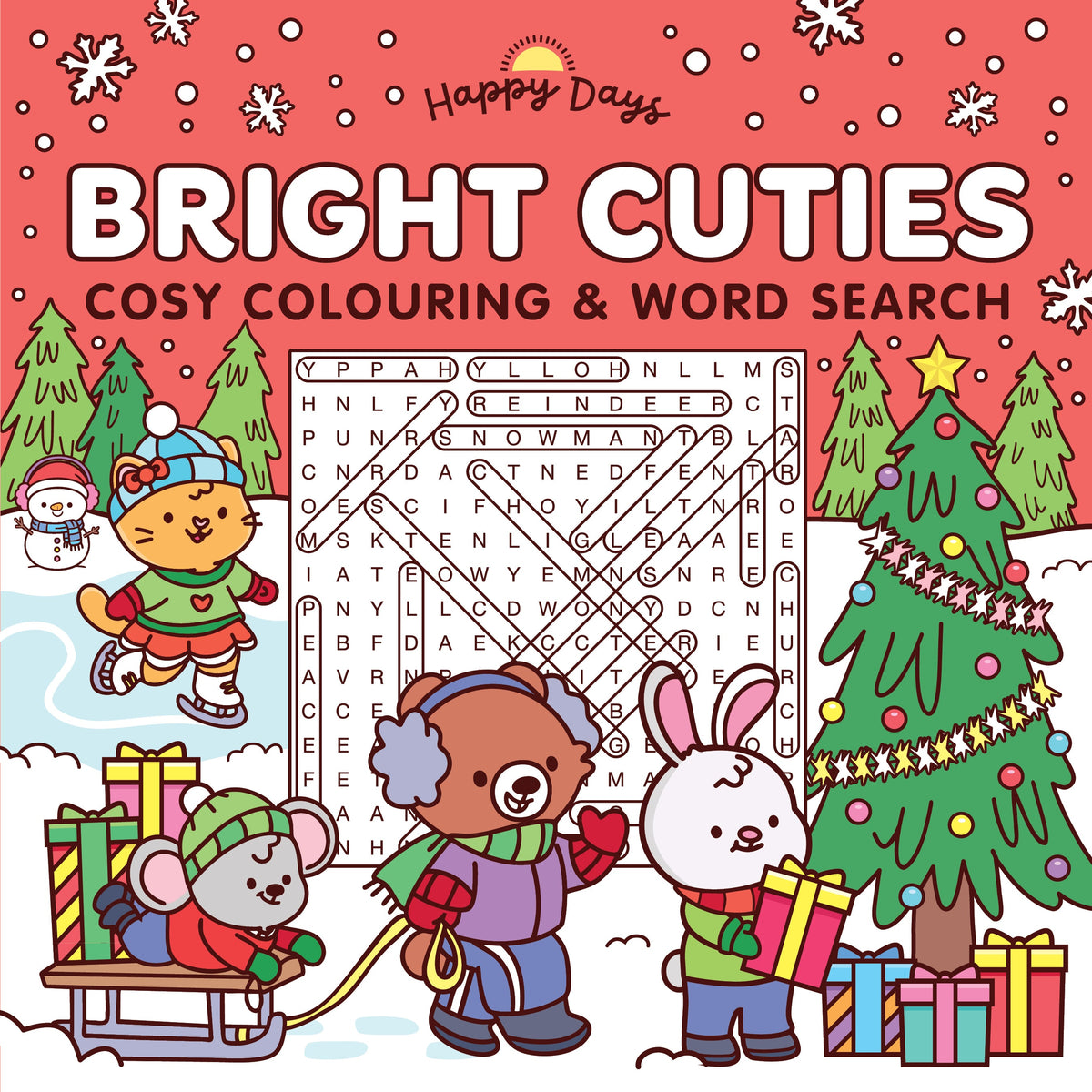 Happy Days - Bright Cuties Cosy Colouring & Word Search Book