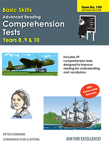 Advanced Reading Comprehension Tests Yrs 8 to 10