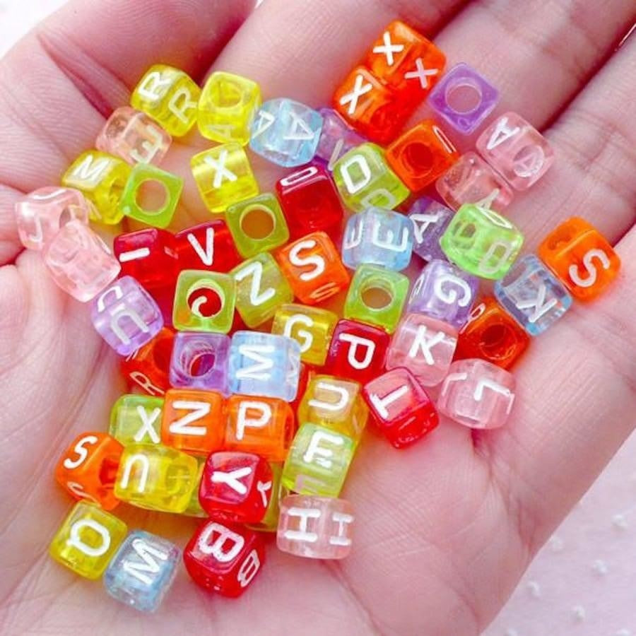 Alphabet Cube Beads Coloured Small (5mm) 100g