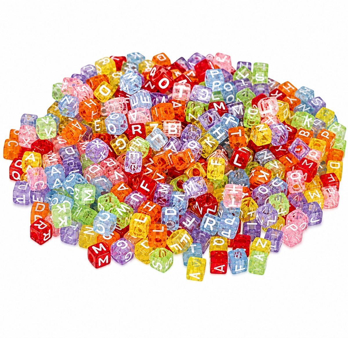Alphabet Cube Beads Coloured Small (5mm) 100g