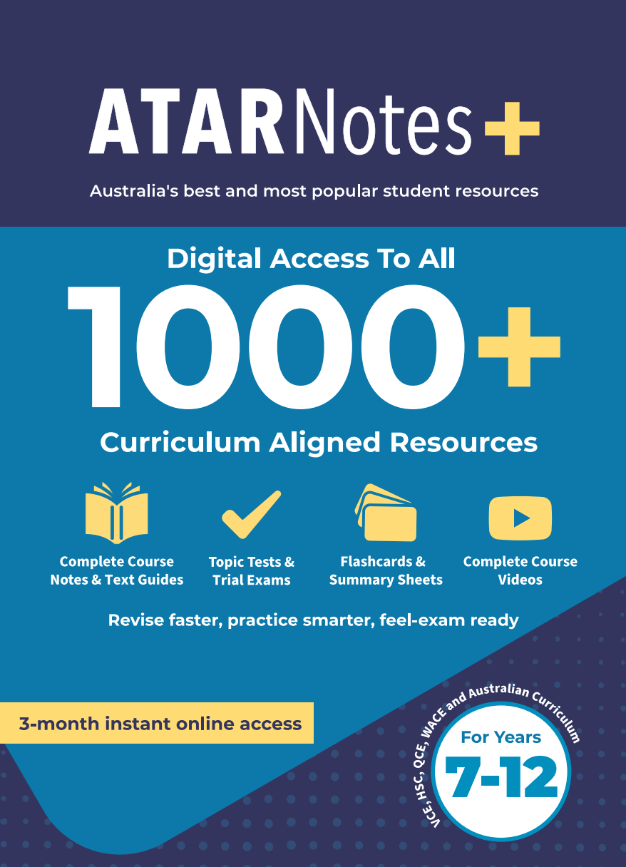 ATARNotes+ 3 Month Full Access — front