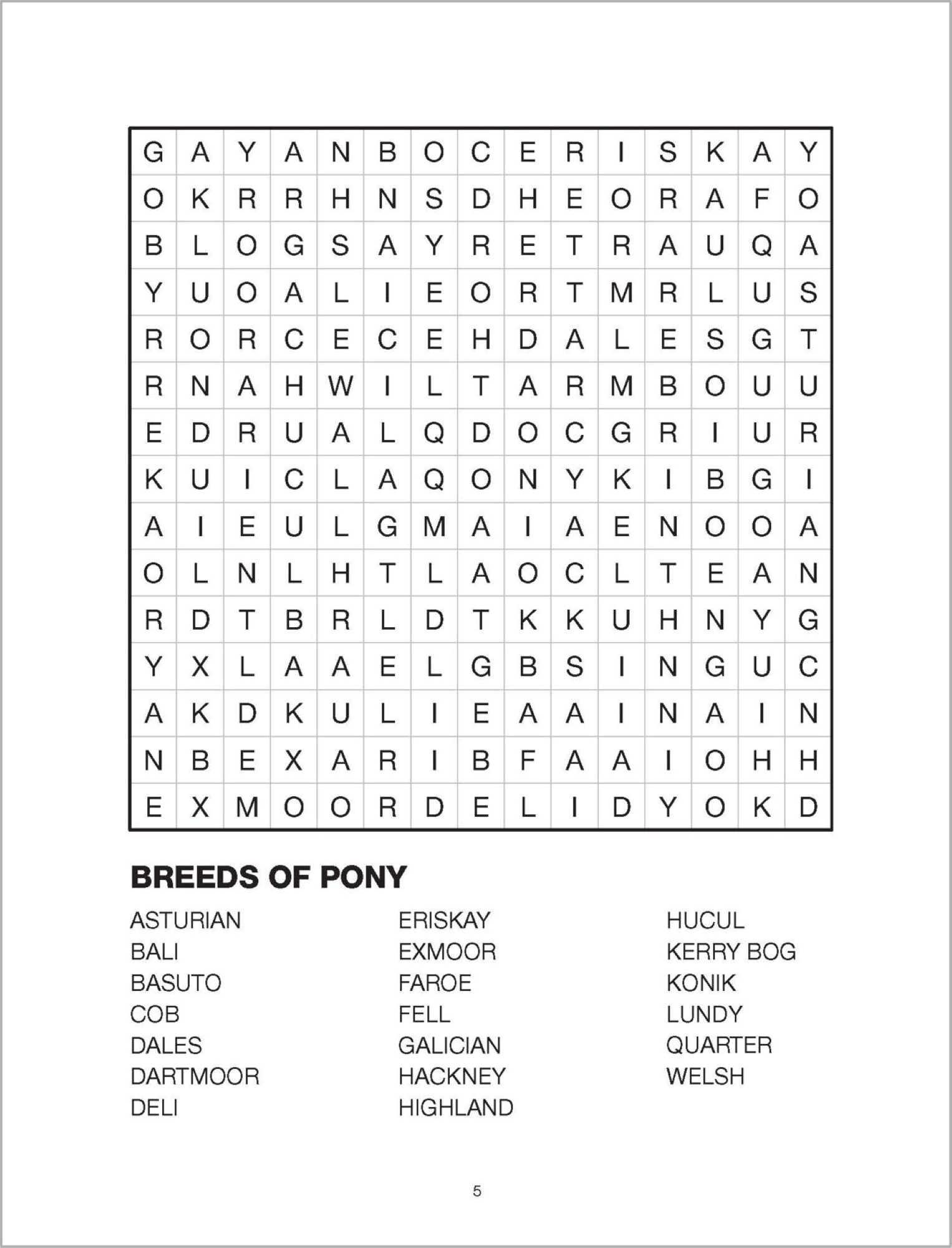 Large Print Bumper Puzzle Book - Word Search (orange banner) — inside page 5