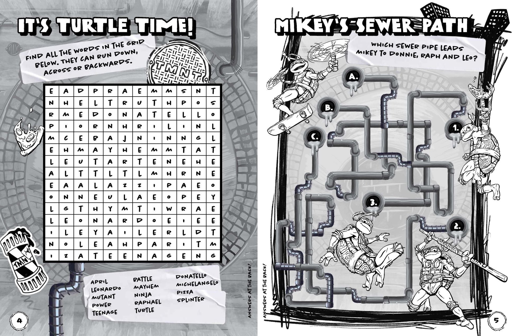 TMNT Mutant Mayhem - Mega Colouring Book — inside page 1