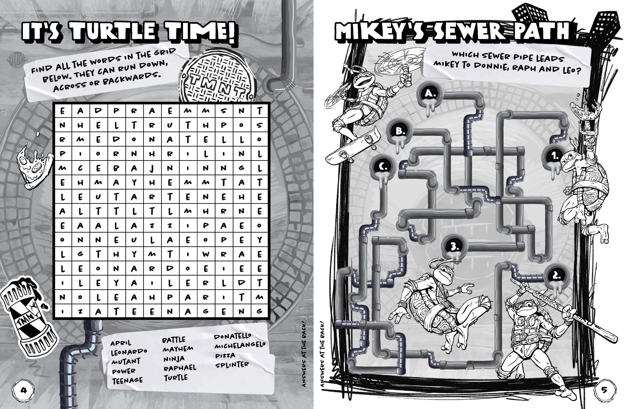 TMNT Mutant Mayhem - Mega Colouring Book — inside page 1