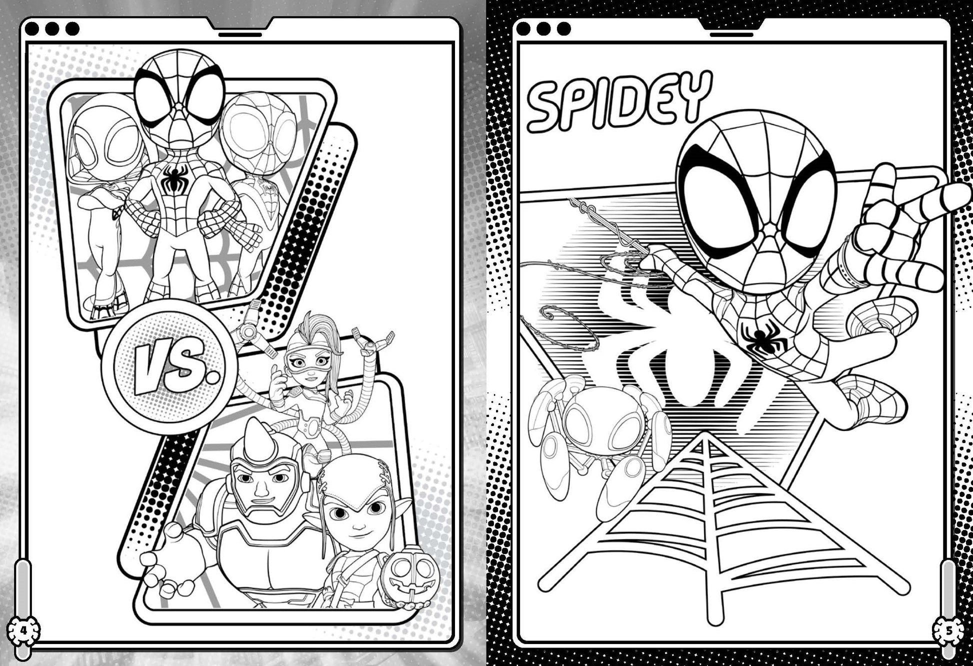 Spidey and His Amazing Friends - 32pp Colouring Book - Glow Webs Glow — inside page 1