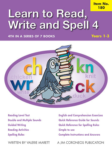 Learn to Read, Write & Spell Book 4 Years 1 to 3