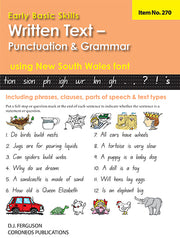 Early Basic Skills 5: Written Text: Punctuation and Grammar using NSW font (No. 270)