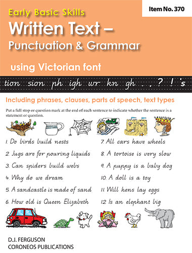 Early Basic Skills 5: Written Text: Punctuation and Grammar using Victorian font (No. 370)