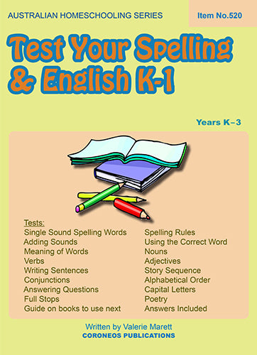 Test Your Spelling and English K to 1
