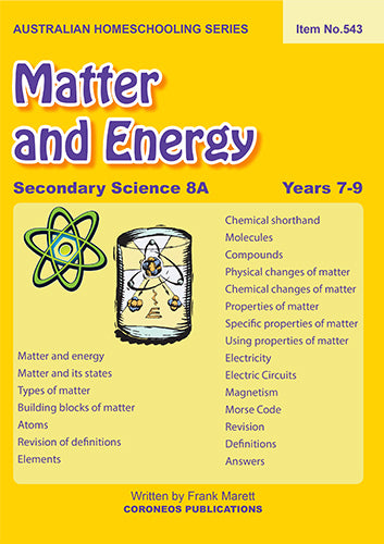 Secondary Science 8A: Matter & Energy