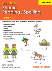 Phonic/Reading Spelling Yrs K to 3