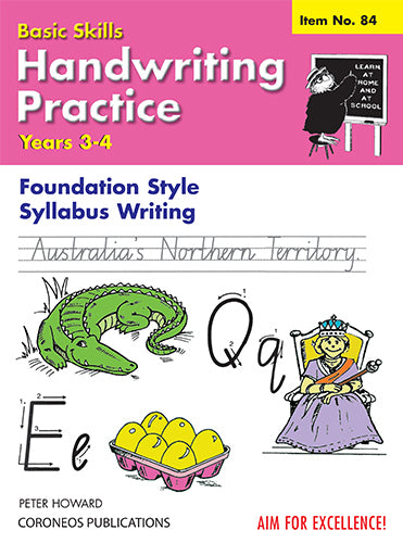 Handwriting Practice Yrs 3 to 4