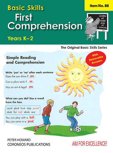 First Comprehension Yrs K to 3