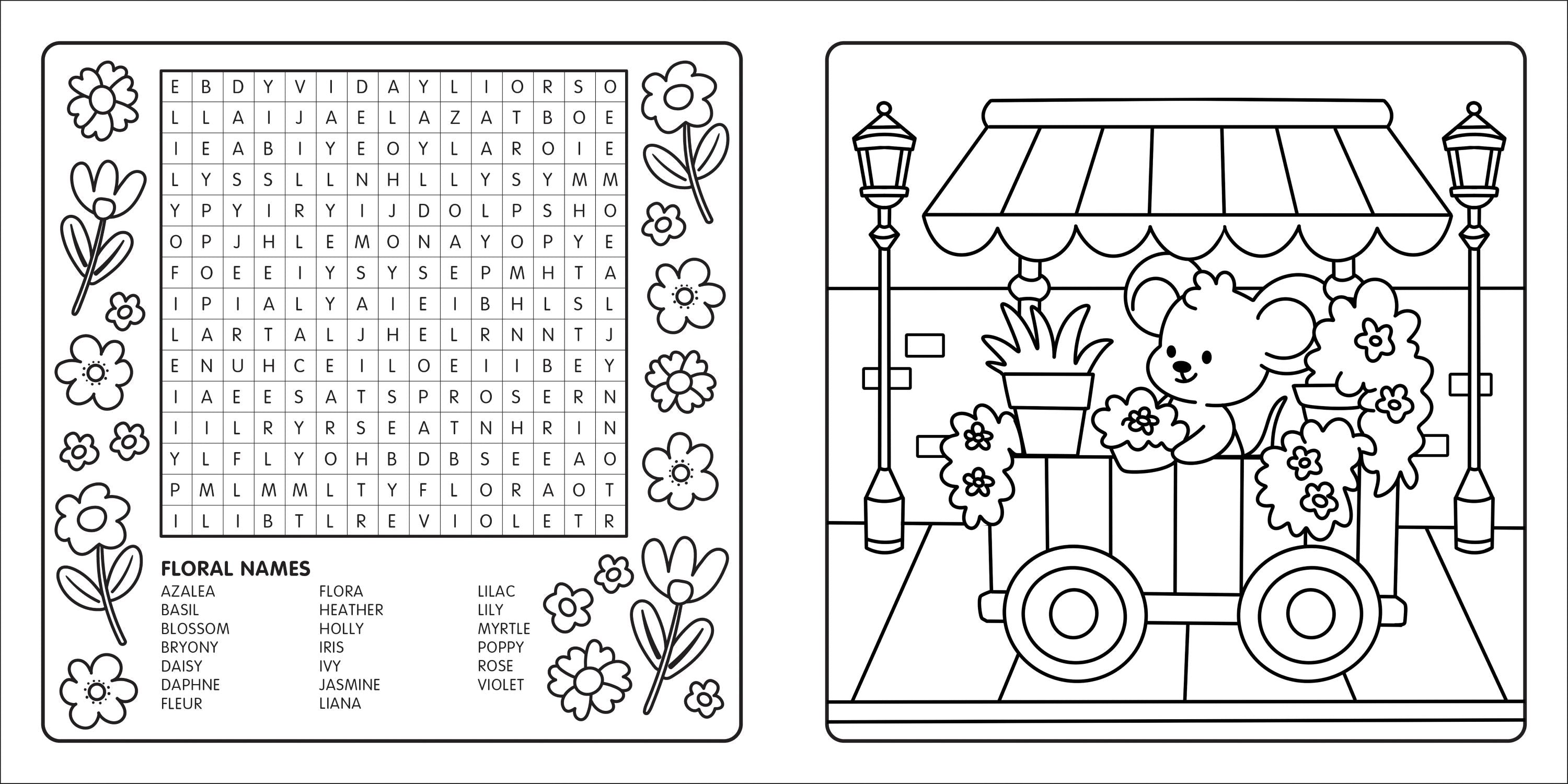 Happy Days - Clever Cuties Cosy Colouring & Word Search Book — inside page 5