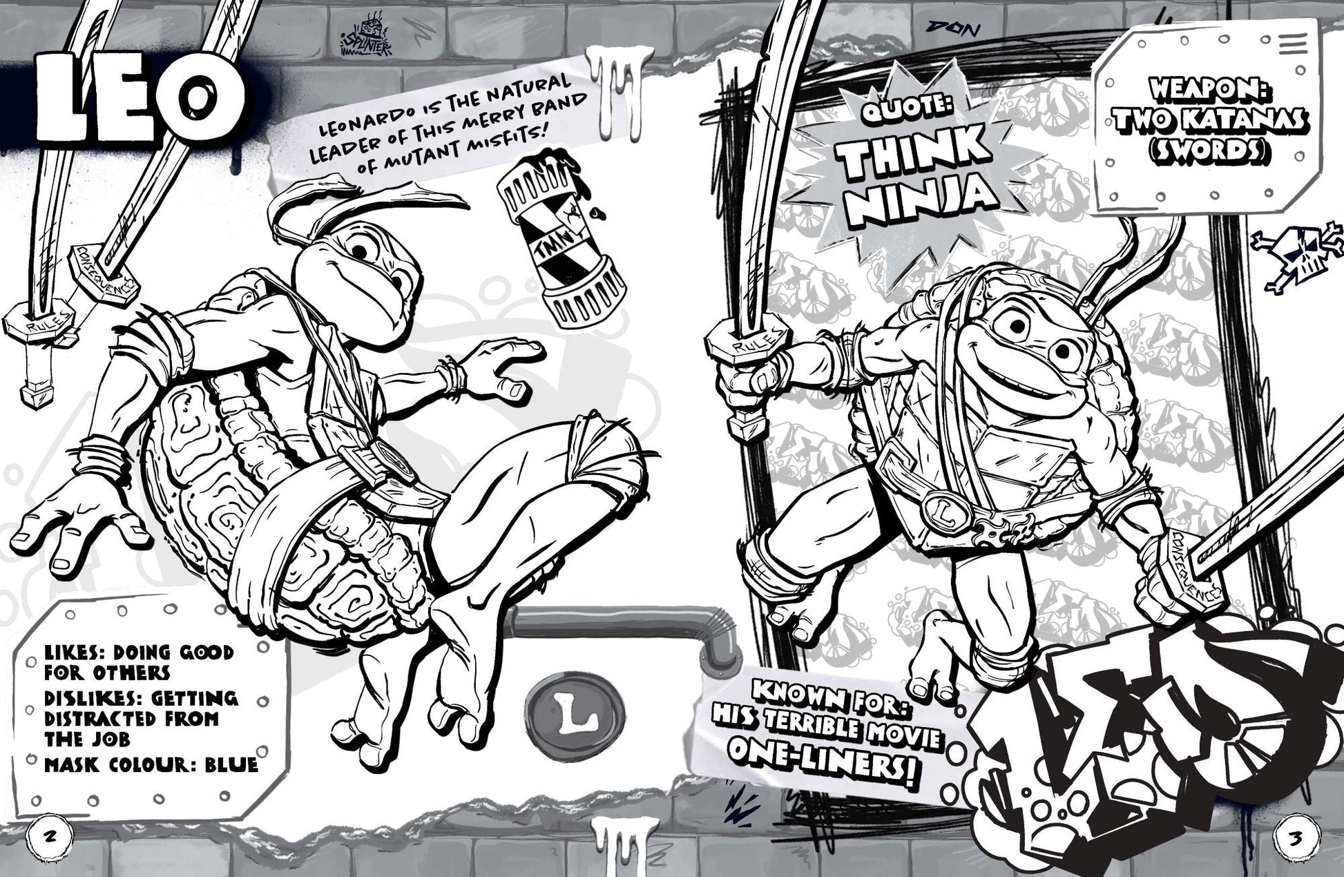 TMNT Mutant Mayhem - Mega Colouring Book — inside page 2