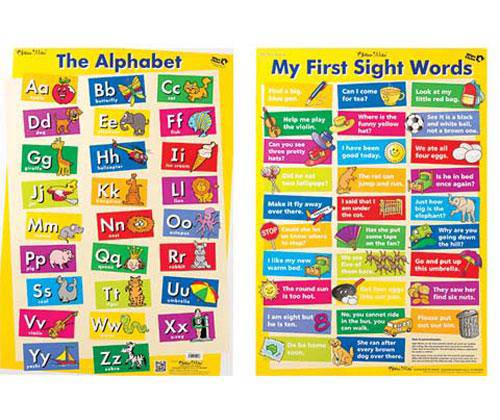 The Alphabet/My First Sight Words Double-Sided Chart
